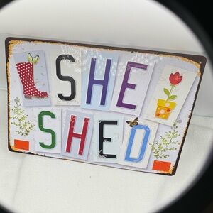 Vintage Garden And Patio-Themed Tin Signs She Sled